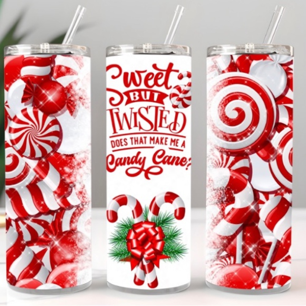 2/$30 SALE! Candy Cane Twisted Christmas Tumbler